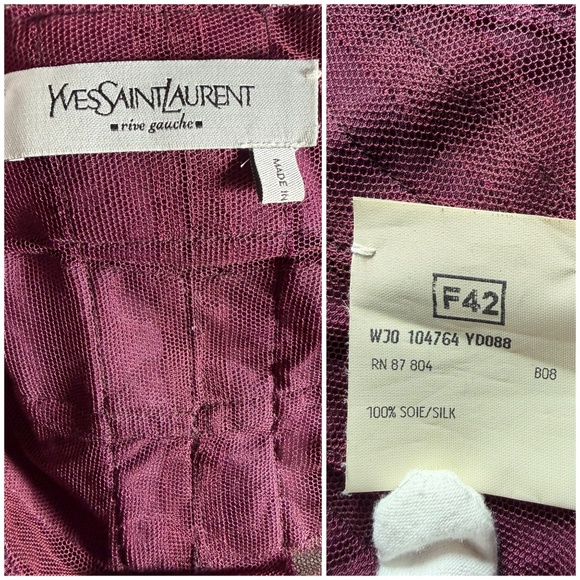 TOM FORD YSL 2002 Burgundy Velvet Corset Bustier Lace Runway Top 42 10 NWT - Picture 16 of 16